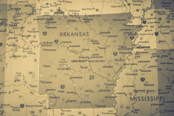 Arkansas Állam Interaktív Térképen — Stock Fotó