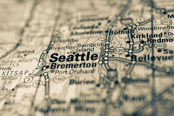 Abd Haritasında Seattle — Stok fotoğraf