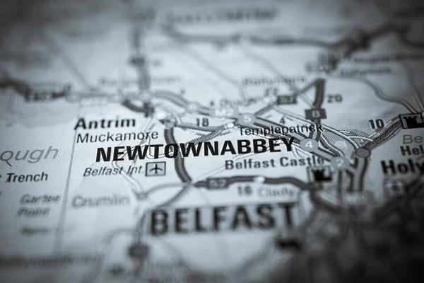 Newtownabbey Karta Över Europa — Stockfoto