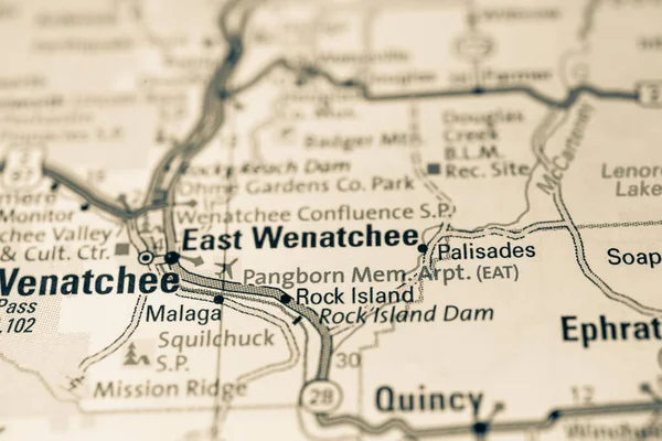 Wenatchee Oriental Mapa — Foto de Stock