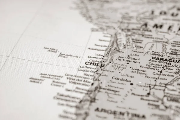 Chile Mapa Viajes Fondo Textura —  Fotos de Stock