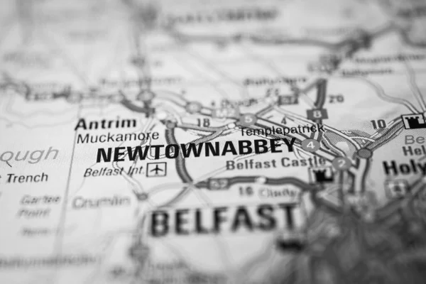 Newtownabbey Karta Över Europa — Stockfoto