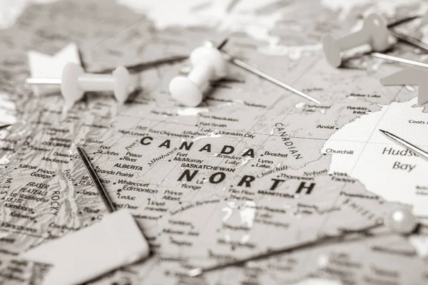 Канада Карті Подорожі Фоном Текстури — стокове фото