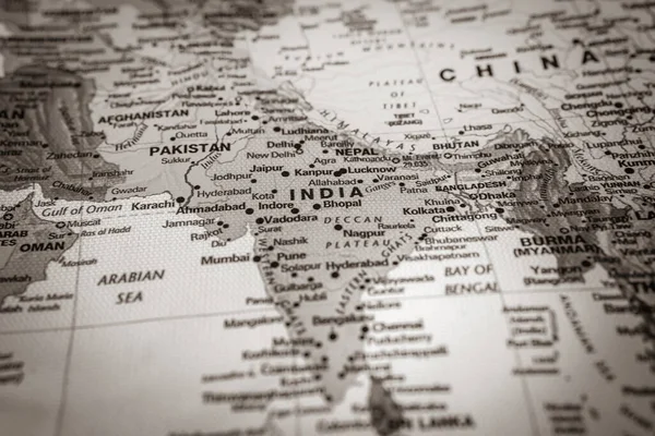 India Térképen Utazás Háttér Textúra — Stock Fotó