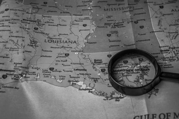 Estado Louisiana Mapa — Fotografia de Stock