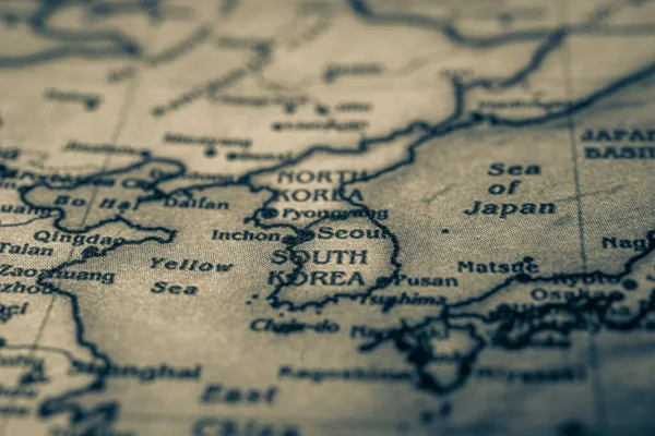 Japan on the map background