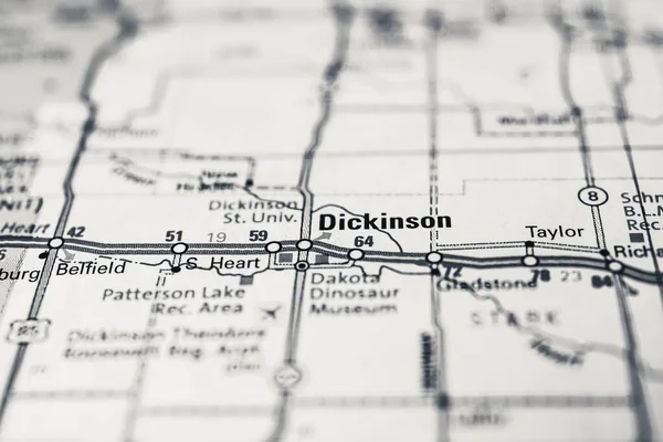 Dickinson Mapa Estados Unidos —  Fotos de Stock