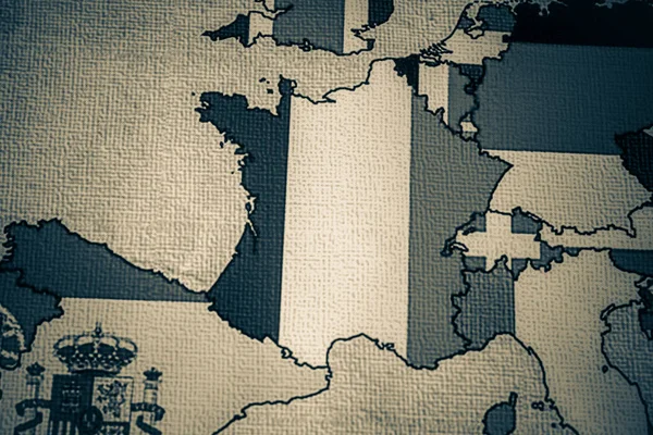 Франция Фоне Карты Эропа — стоковое фото