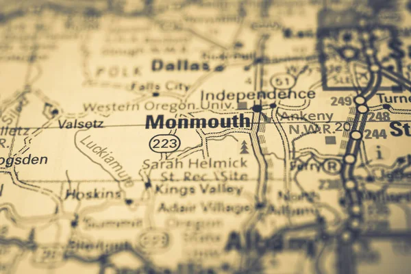Monmouth Mapa Estados Unidos — Foto de Stock