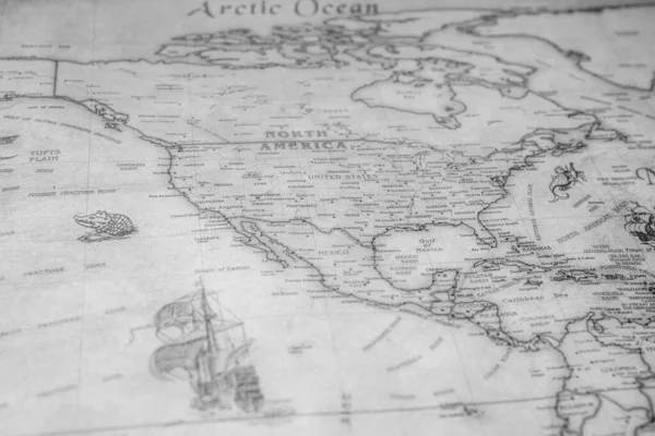 世界地図上の北アメリカ — ストック写真