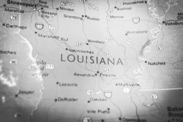 Louisiana Staat Kaart — Stockfoto