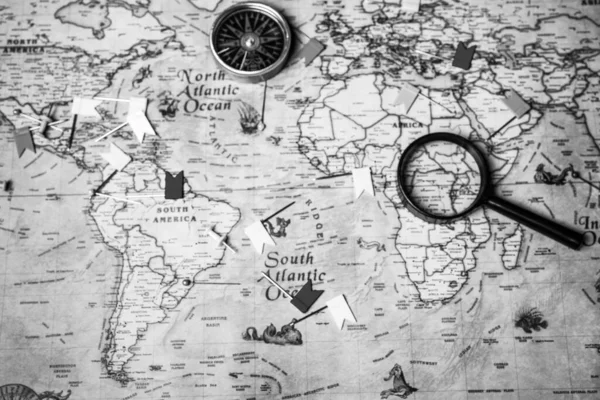 Antiguo Mapa Retro Vintage Del Mundo — Foto de Stock