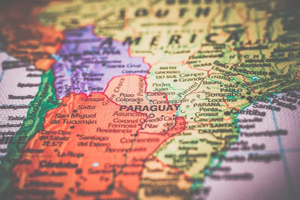 Paraguai Mapa Viagem Fundo Textura — Fotografia de Stock