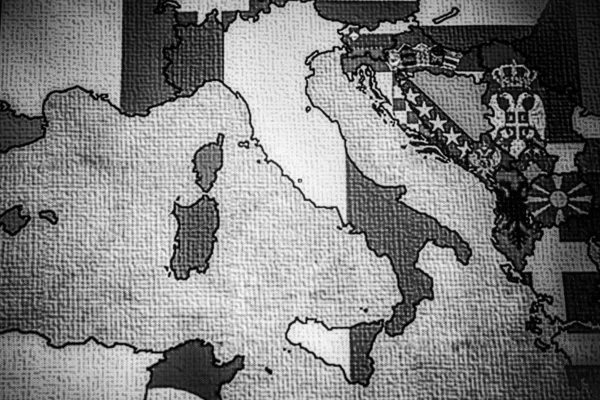 Italy Flag Erope Map Background — Stock Photo, Image