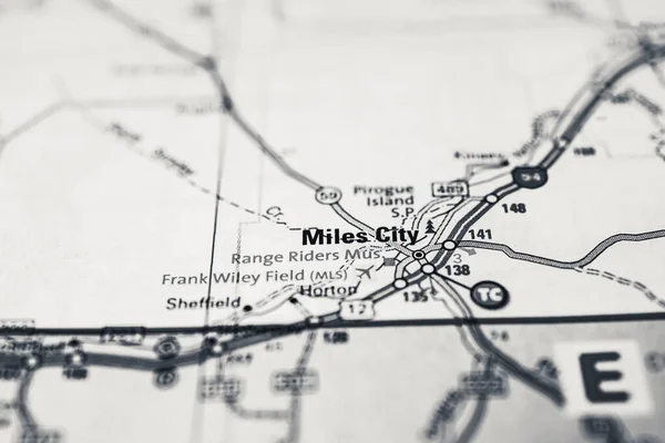 Miles City Usa Map — Stock Photo, Image