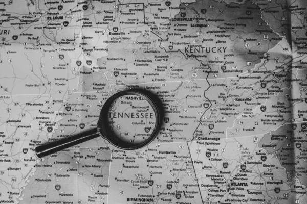 Tennessee State Mapa Fondo Viaje —  Fotos de Stock
