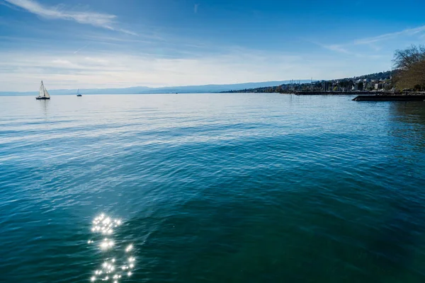 Magnifique Vue Sur Lac Léman Les Montagnes — Photo