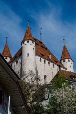 Thun, İsviçre. Antik mimari ve güzel manzara