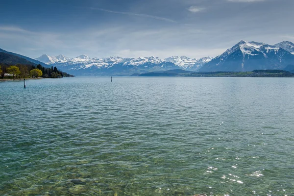 Lake Thun Switzerland View Mountains Lake — Stock Photo, Image