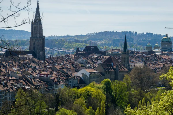 Magnifico Panorama Della Città Berna Primavera — Foto Stock