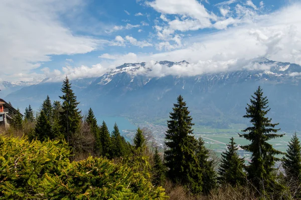 Incredible View Mount Harder Kulm Switzerland Breathtaking Landscapes — стоковое фото