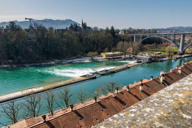 Güzel İsviçre şehri Bern, mimari, sokak manzarası