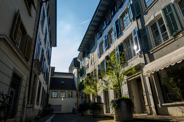 The beautiful Swiss city of Solothurn. Street architecture, sights