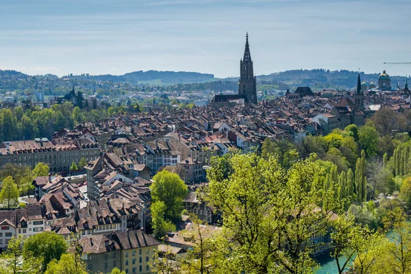 Magnifico Panorama Della Città Berna Primavera — Foto Stock