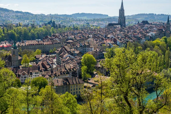 Magnifico Panorama Della Città Berna Primavera — Foto Stock