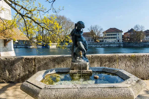 Bellissima Città Svizzera Soletta Architettura Strada Monumenti — Foto Stock