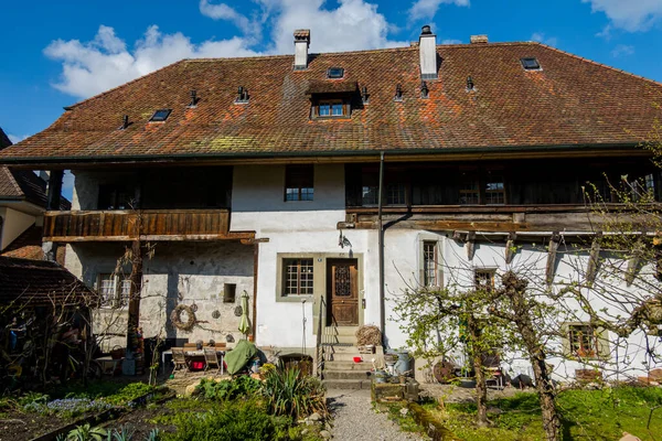 Burgdorf Stad Schweiz Slott Och Gator Den Antika Staden — Stockfoto