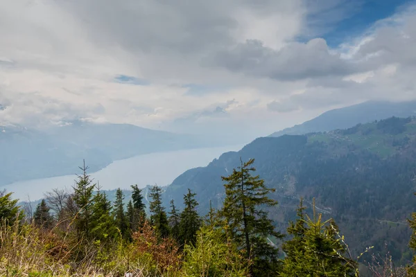 Vista Incrível Monte Harder Kulm Suíça Paisagens Deslumbrantes — Fotografia de Stock