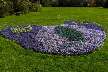 İsviçre 'de Thun Gölü, dağlar ve göl manzarası