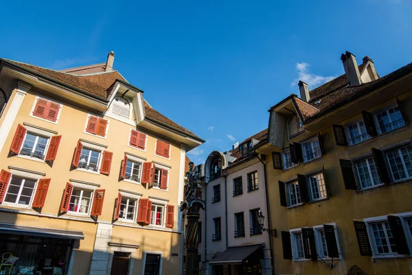 Den Vackra Schweiziska Staden Solothurn Gatuarkitektur Sevärdheter — Stockfoto