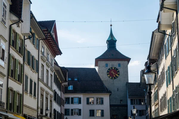 Prachtige Zwitserse Stad Solothurn Straatarchitectuur Bezienswaardigheden — Stockfoto