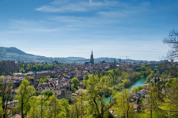 Magnifico Panorama Della Città Berna Primavera — Foto Stock