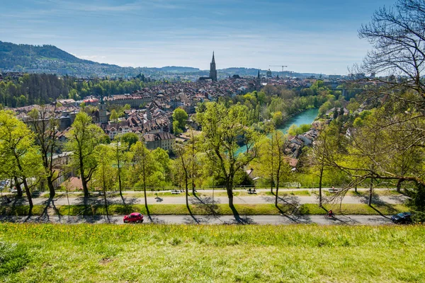Magnifico Panorama Della Città Berna Primavera — Foto Stock