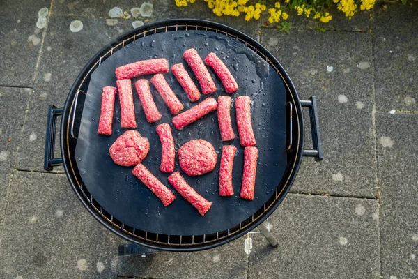 Cooking Kebabs Charcoal Grill Food Nature — стоковое фото