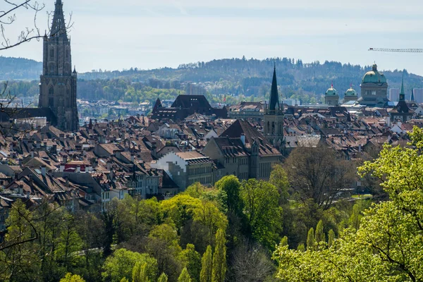 Magnifik Panorama Över Staden Bern Våren — Stockfoto