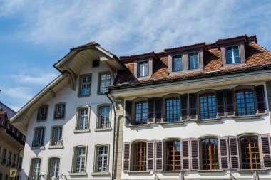 Thun, İsviçre. Antik mimari ve güzel manzara