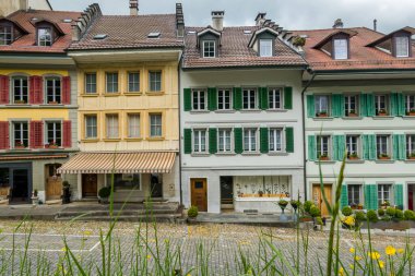 Muhteşem antik Burgdorf şehri. Antik evler ve sokaklar