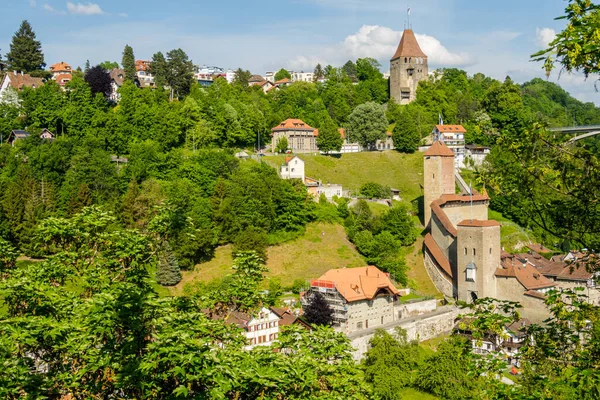 Incredibile Bella Città Friburgo Svizzera Architettura Panorami — Foto Stock