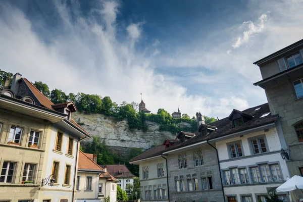 Neuvěřitelně Krásné Město Freiburg Švýcarsku Architektura Panoramata — Stock fotografie