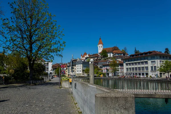 Hermosas Vistas Ciudad Thun Río Suiza —  Fotos de Stock