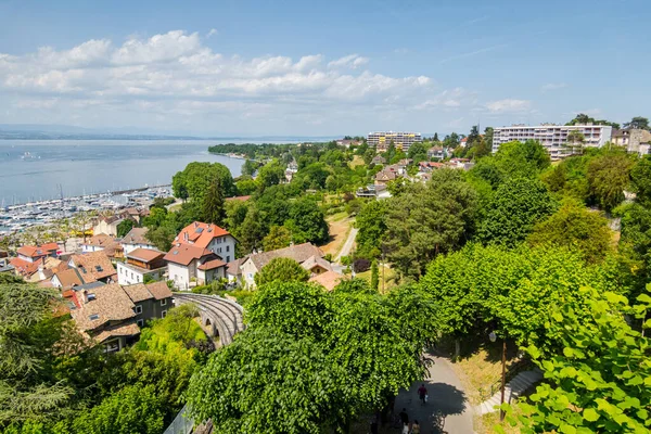 Beautiful French Town Thonon Shores Lake Geneva — Stock Photo, Image