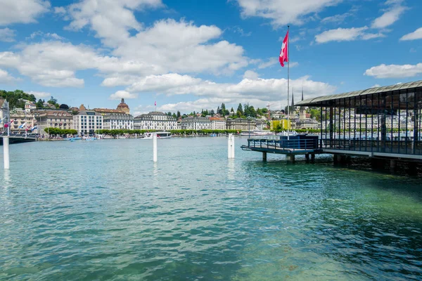 Piękne Miasto Lucerna Szwajcarii Krajobrazy Architektura Miast — Zdjęcie stockowe