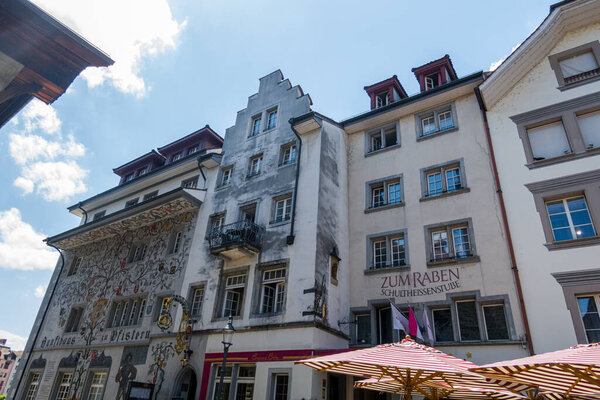 The beautiful city of Lucerne in Switzerland. Cityscapes and architecture
