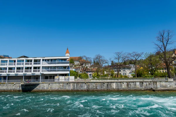 Belle Vue Sur Ville Thoune Rivière Suisse — Photo