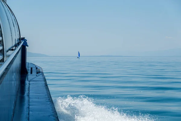 Paseo Barco Por Lago Ginebra Hermosos Fondos Paisajes — Foto de Stock