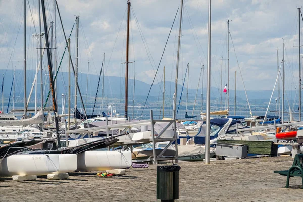 Beautiful French Town Thonon Shores Lake Geneva — Stock Photo, Image